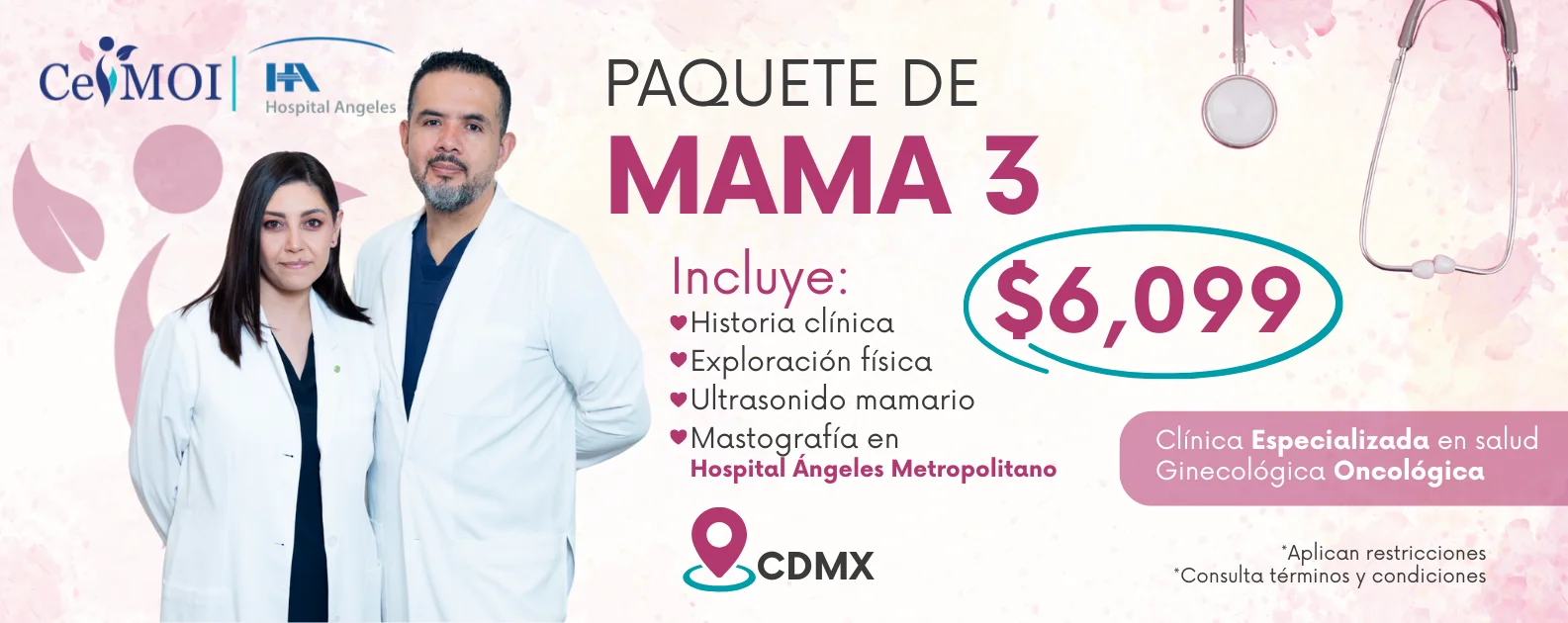 Cancer de mama precio paquete tres